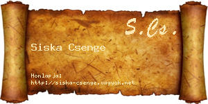 Siska Csenge névjegykártya